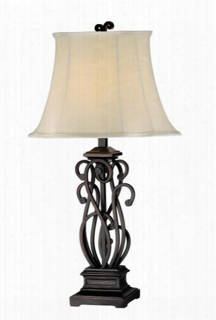 96618 Suvan Elegant Multi S Scroll Metal Table Lamp With Patterned