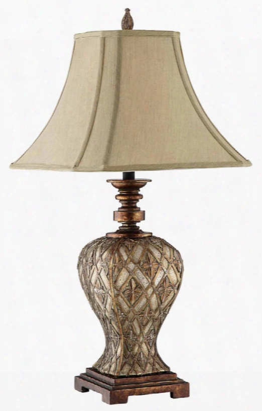 98871 Jaela Basket Weave Resin Table Lamp With Cream Cut Corner Fabric