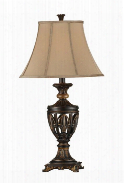 98901 33" High Open Work Table Lamp With Neutral Soft Back Bell