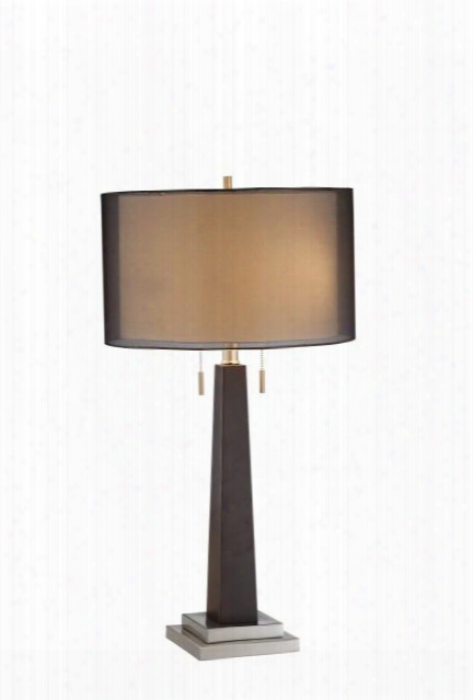 99558 Jaycee Tapered Wood Table Lamp With Stunning Double Round