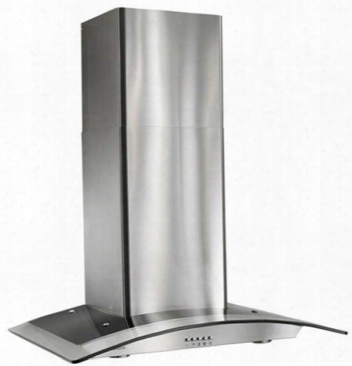 Arched Glass B5630ss 30" Wall Mounted Range Hood With 450 Cfm Internal Blower 3-speed Push Button Control Two 20-watt Halogen Lamps Inculded Dishwasher-safe