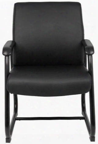 B709 34" Heavy Duty Caressoft Guest Chair With Black Steel Sled