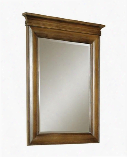Barbados Collection 320-2200 33" X 43" Vanity Mirror With Water Resistant Finish Crown Moldings And Beveled Glass In Brown