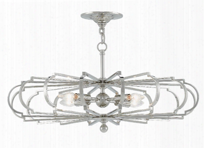 Bascom Chandlier In Nickel Design By Currey & Company