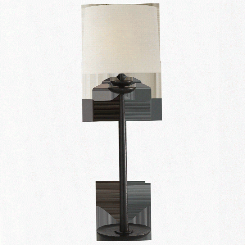 Beaumont Medium Buffet Lamp In Various Finishes W/ Linen Shade Design By Aerin