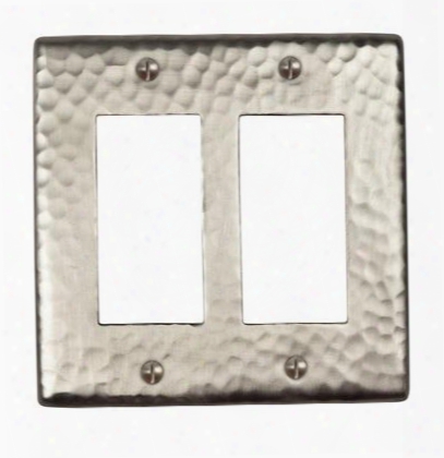 Cf124sn Solid Hammered Copper Doublw Gfci Plate In Satin Nickel