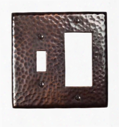 Cf125an Solid Hammered Copper Single Switch And Gfci Combination Plate In Antique Copper