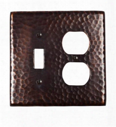Cf126an Solid Hammered Copper Single Switch And Duplex Receptacle Combination Plate In Antique Copper