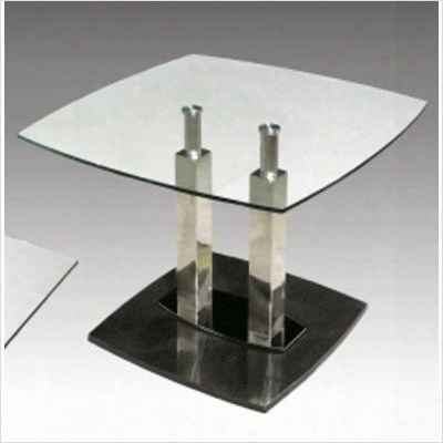 Cilla-lt Cilla Lamp Table With Clear Glass Top And Marble Black