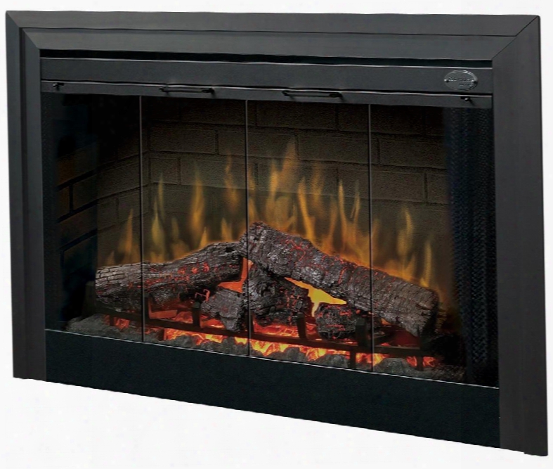 Deluxe Series Bf45dxp 45" Built In Electric Fireplace With Brick Refractory Led Pulsating Logs And Supplemental