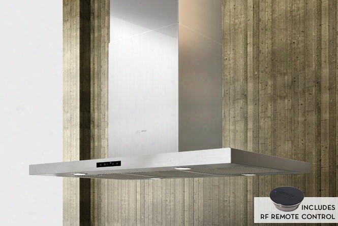 Duo Arc Series Adl-e42asx 42" Island Mount Chimney Range Hood With Optional Internal/external Blowers Cleanair Function Tri-level Halogen Lighting And Memory