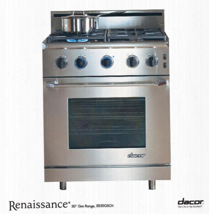 Er30gschlp Renaissance 30" Pro-style Gas Range With Liquid Propane 4.04 Cu. Ft. Convection Oven 4 Sealed Burners Illumina Burner Controls Chrome Trim And