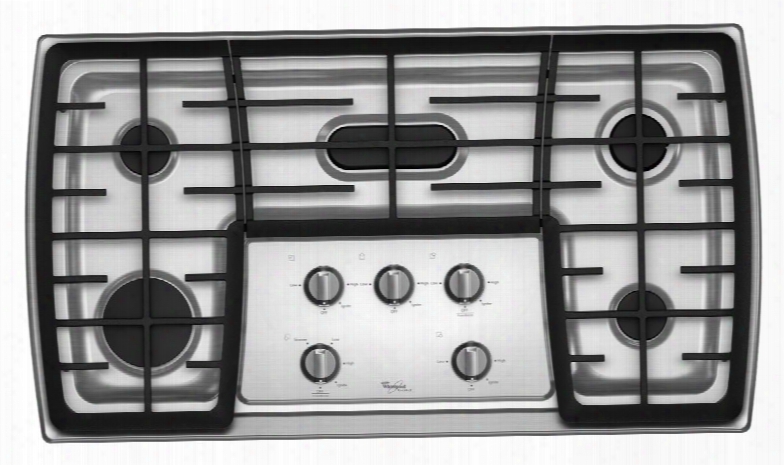 G7cg3665xs Gold 36" Sealed Burner Gas Cooktop With 5 Sealed Burners Accusimmer Burners 17 000 Btu Flex Power Burner Electronic Ignition And Continuous