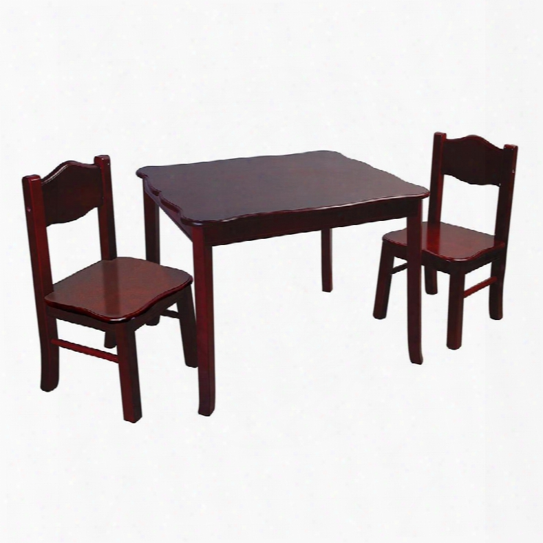 G86202 Classic Espresso Children's Table & Chairs Set With 2 Chairs Double-bolt Constructed Table Legs And Angled Legs On Chairs To Prevent Tipping In