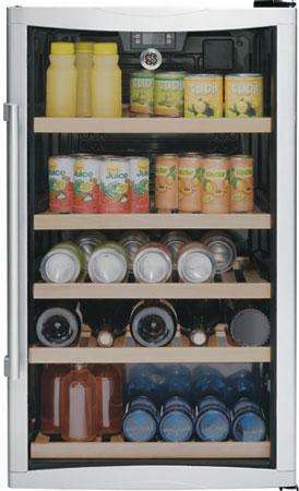 Gvs04bdwss 19" Beverage Center With 31-botttle Capacity 109-can Capacity 5 Wooden Racks Interior Lighting Temperature Display And Electronic Controls In