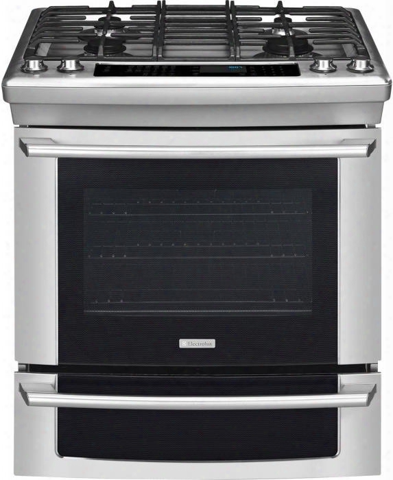 Iq-touch Ei30gs55js 30" Slide-in Gas Range With 4 Sealed Burners 4.2 Cu. Ft. Third Element Convection Oven Self-cleaning Warming Drawer 120 Volts 15 Amps