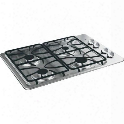 Jgp329setss 30" Wide 4 Sealed Burner Gas Cooktop Matte Grates Dishwasher-safe Grates And Knobs Continuous Grates: Stainless