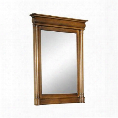 John Adams Collection 348-2200 34" X 45" Large Vanity Mirror With Multi-step Sherwin Williams Finish And Beveled Glass In Brown