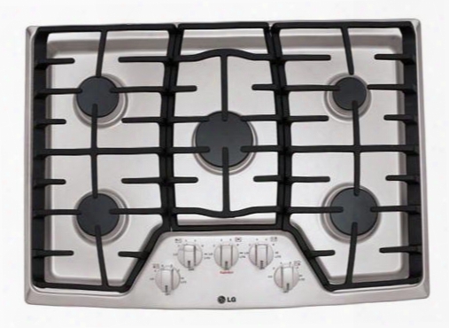 Lcg3611st 36" Wide Sealed Burner Gas Cooktop With 5 Sealed Burners Superbroil 17000 Btu Burner Heavy Duty Cast Iron Grates Electronic Ignition Front Center