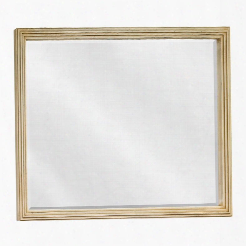Mir028-48 Bath Elements 44" X 34" Compto Large Buttercream Reed-frame Mirror With Beveled