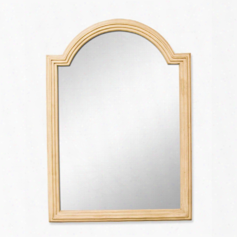 Mir028 Bath Elements 26" X 36" Buttercream Reed-frame Mirror With Beveled