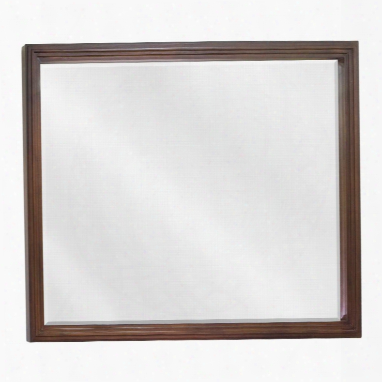 Mir029-48 Bath Elements 44" X 34" Large Walnut Compton Reed-frame Mirror With Beveled