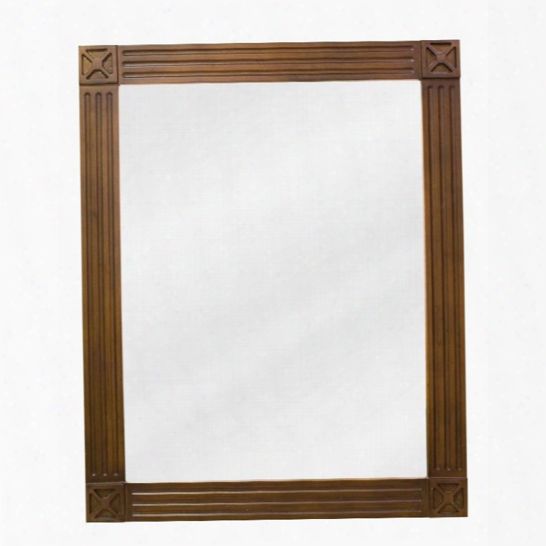 Mir047 Bath Elements 20" X 25" Toffee Hamilton Mirror With Beveled