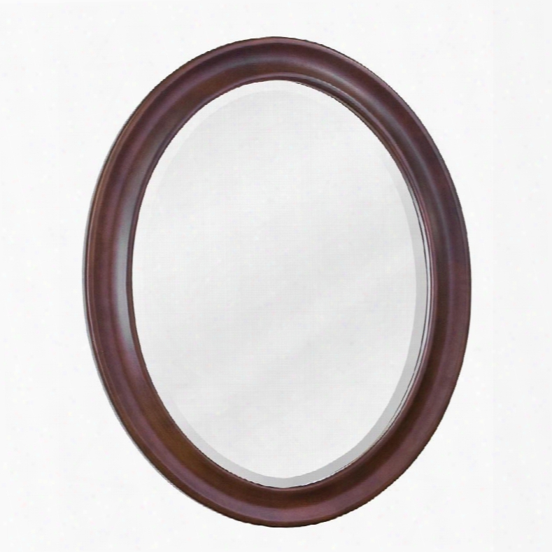 Mir062 Bath Elements 23.75" X 31.5" Nutmeg Clairemont Oval Mirror With Beveled