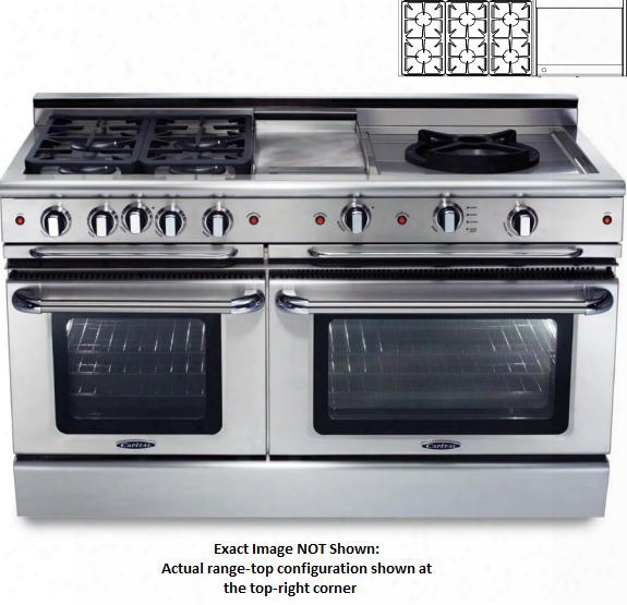 Precision Series Gscr606g-n 60" Freestanding Gas Range With 6 Sealed Burners 4.6 Cu. Ft. Capacity Secondary 3.1 Cu. Ft. Oven Cavity Self-clean 24