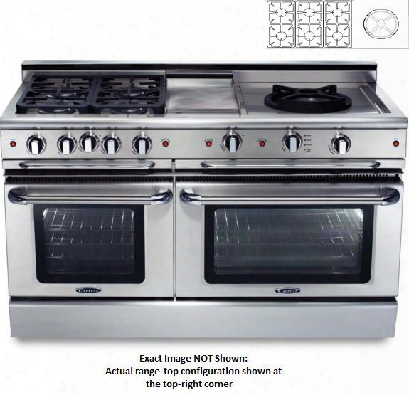 Precision Series Gscr606w-l 60" Freestanding Liquid Propane Range With 6 Sealed Burners 4.6 Cu. Ft. Capacity Secondary 3.1 Cu. Ft. Oven Cavity And