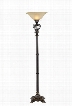 97901 Lyon Iron Caged Torchiere Lamp in Bronze with Marbled Glass