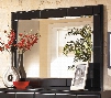 Shay B271-36 49" Bedroom Mirror with Beveled Mirror Glass and Embossed Rectangles on the Frame in an Almost Black