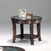 Simpson 5524 28" Round End Table with Beveled Glass Top Curved Legs and Bottom Shelf in Cappuccino