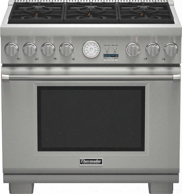 Prg366jg 36" Pro Grand Professional Series Freestanding Natural Gas Range With 6 Sealed Burners 5.5 Cu. Ft. Convection Oven Capacity 3 Telescopi Cracks And