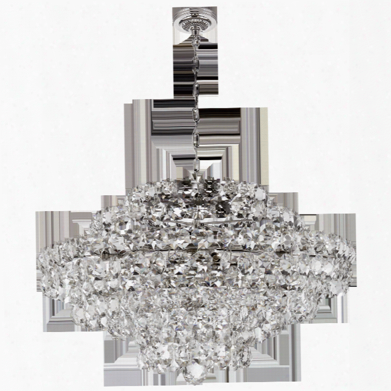Sanger Large Chandelier In Polished Nickel W/ Crystal Design By Aerin