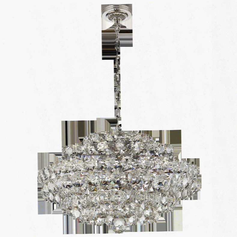 Sanger Small Chandelier In Polished Nickel W/ Crystal Design By Aerin