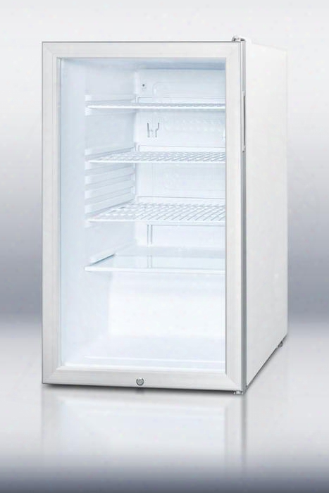 Scr450lbi7ada 32" 4.1 Cu. Ft. With Factory Installed Lock Fully Finished White Cabinet Glass Door Reversible Door Automatic Defrost Adjustable Shelves