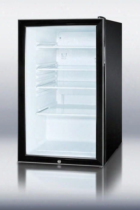 Scr500bl7ada 20" All Refrigerator With 4.1 Cu. Ft. Capacity Glass Door Auto Defrost Adjustable Glass Shelves And Factory Installed Lock In