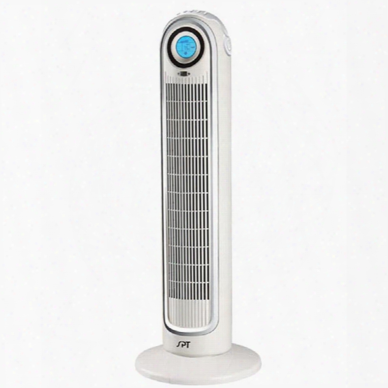 Sf-1521 Remote Controlled Tower Fan With Ionizer Lcd Screen 3 Speed Settings 70 Degree