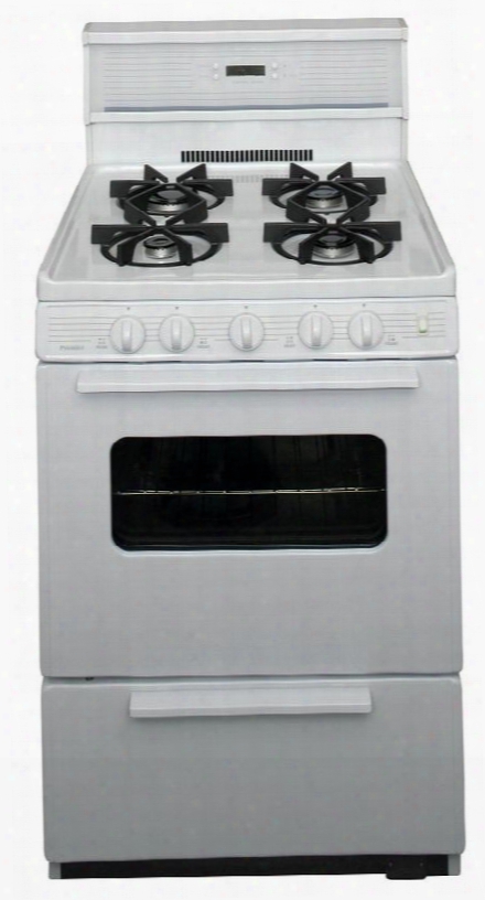Sjk240op White 24" Electronic Spark Gas Range With 3 Cu. Ft. Capacity Four Sealed Variable Burners Heavy-duty Cast-iron Grates And 10" Tempered Glass