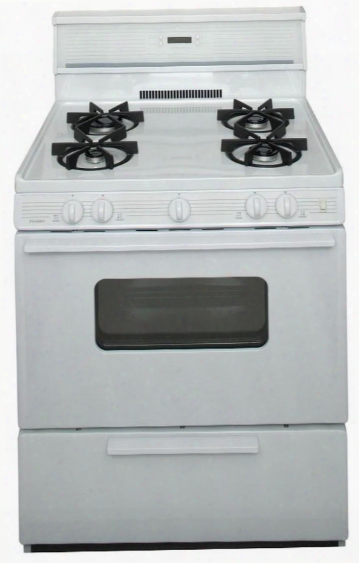 Smk240op White 30" Electronic Spark Gas Range With 3.9 Cu. Ft. Capacity Four Sealed Burners Heavy-duty Continuous Cast-iron Grates And 10" Tempered Glass