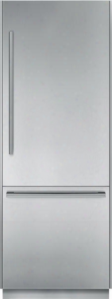 T30bb810ss 30" Energy Star Rated Freedom Collection Built In Bottom Freezer Refrigerator With 16 Cu. Ft. Capacity Masterpiece Handle Led Side Wall Lighting