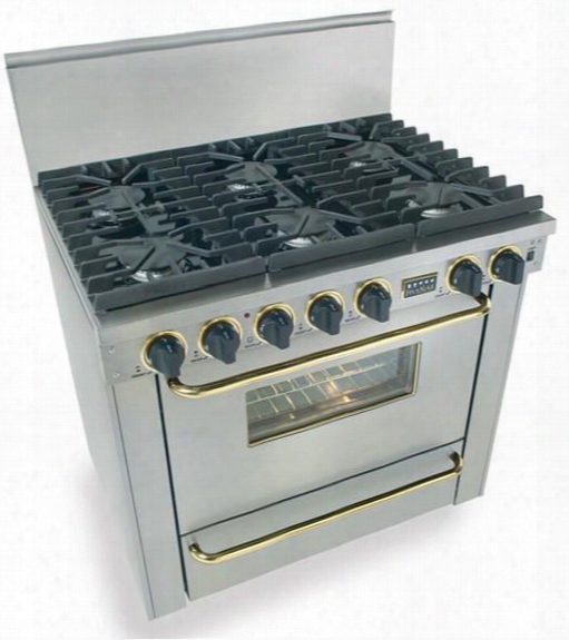 Tpn-311-7bsw 36" Freestanding Gas-liquid Propane Range With 6 Sealed Ultra High-low Burners 3.69 Cu. Ft. Manual Clean Oven Broiler Drawer 120 Volts 5 Amps