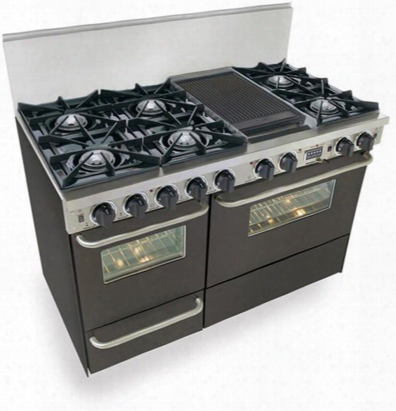 Tpn-537-7sw 48" Freestanding Dual Fuel-liquid Propane Range With 6 Sealed Ultra High-low Burners 3.69 Cu. Ft. Convection Electric Oven 2.49 Cu. Ft. Secondary
