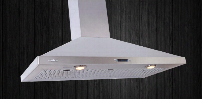 Varna Evr630ss 30" Wall Mount Chimney Hood 600 Cfm Internal Blower Touch Controls With Lcd Display 2 Halogen Lamps 8" Round Dict Transition In Stainless