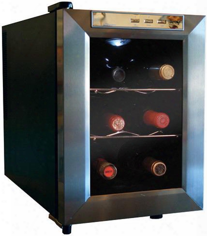 Vt-12teds Eco Series 14" Thermoelectric Wine Cellar With 12 Bottle Capacity Double-paned Glass Door Soft Interior Lighting And Push Button Control