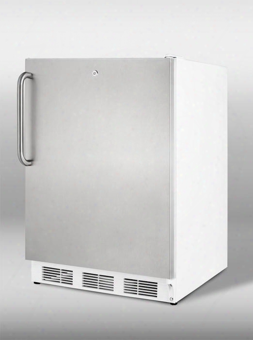 Vt65mlsstbada 24" Medically Approved Ada Compliant Upright Freezer With 3.5 Cu. Ft. Capacity White Cabinet Factory Installed Lock And Three Removable Storage