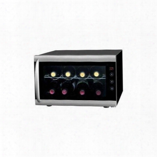 Wc0802h 16.5" Wide Thermoelectric Wine Cooler 8-bottle Capacity Digital Controls With Led Temperature Display Automatic Defrost: Black Cabinet Stainless