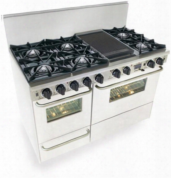 Wpn_537-7sw 48" Freestanding Dual Fuel-liquid Propane Range With 6 Sealed Ultra High-low Burners 3.69 Cu. Ft. Convection Electric Oven 2.49 Cu. Ft. Secondary