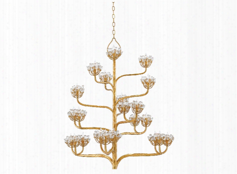 Agave Americana Chandelier In Dark Contemporary Gold Leaf Design By Currey & Company